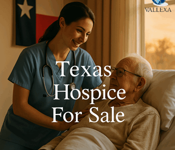 Hospice nurse assisting elderly patient in warm Texas healthcare setting