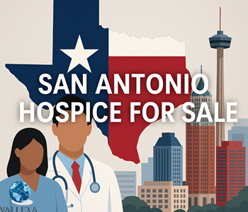 San Antonio hospice agency for sale with CHAPS accreditation, stable census, and Texas healthcare background imagery.